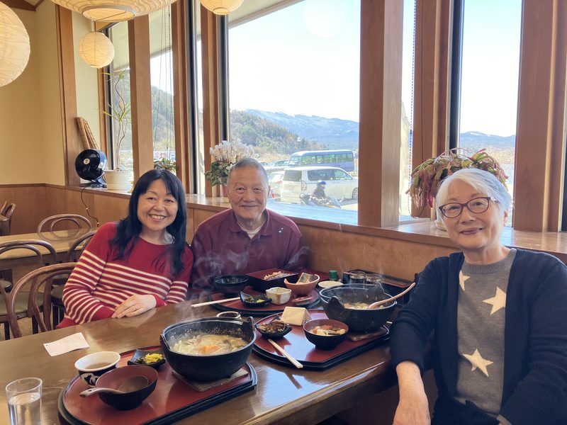 Lunch with a view over a mountain river valley