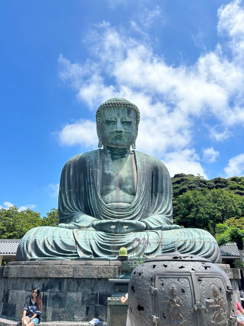 The Great Buddha of Kamakura seated in the open air