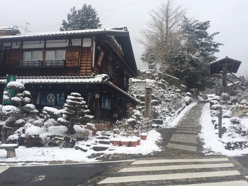 A snow-covered inn on the Nakasendo post road